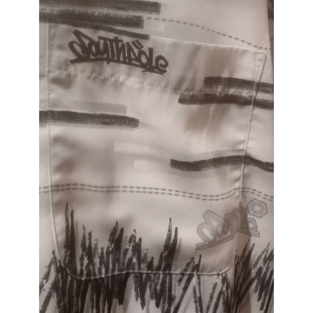 SOUTHPOLE Boy Hip Hop Print Short Sleeve Button Up Shirt Men’s Size 3XL Logo - Picture 4 of 14